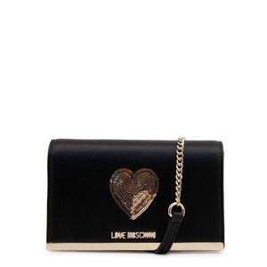 Love Moschino Womens Black and Gold Clutch